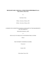 The pianist's self: Political action in piano performance as a relational practice