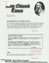 King Edward Times Volume 20, Number 85, November 30, 1989