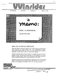 VVInsider Volume 6, Number 4, April 5, 1988