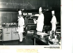 Student chefs in kitchen, ca. 1970