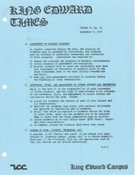 King Edward Times Volume 4, Number 23, September 9, 1977