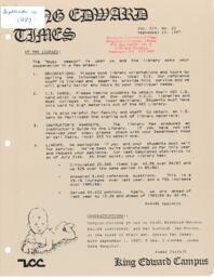King Edward Times Volume 14, Number 23, September 10, 1987