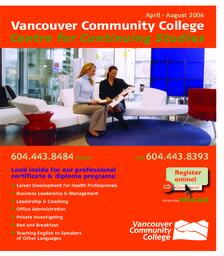 2006 Spring VCC Centre for Continuing Studies Calendar