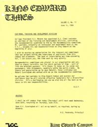 King Edward Times Volume 10, Number 11, June 14, 1984