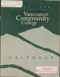 1997-1998 Vancouver Community College Calendar