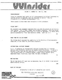 VVInsider Volume 4, Number 12, May 12, 1986