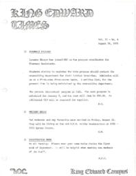 King Edward Times Volume 2, Number 2, August 29, 1975