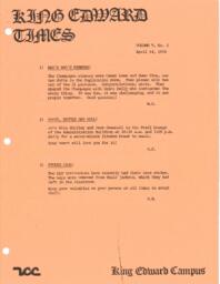 King Edward Times Volume 5, Number 2, April 14, 1978