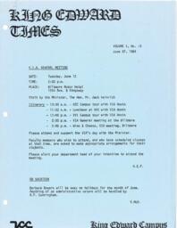 King Edward Times Volume 10, Number 10, June 7, 1984
