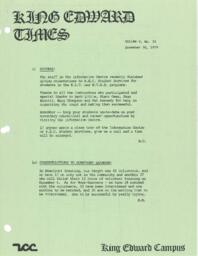 King Edward Times Volume 5, Number 33, November 30, 1979