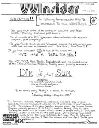 VVInsider Volume 3, Number 19, May 24, 1985