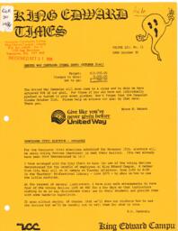King Edward Times Volume 12, Number 31, October 30, 1986