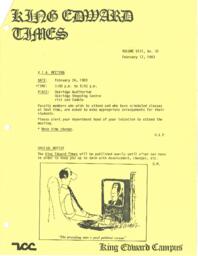 King Edward Times Volume 8, Number 31, February 17, 1983