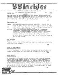 VVInsider Volume 3, Number 5, February 8, 1985