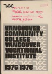 1975-1976 Vancouver Community College Vancouver Vocational Institute Calendar