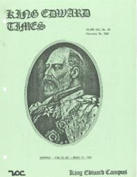 King Edward Times Volume 7, Number 43, February 18, 1982