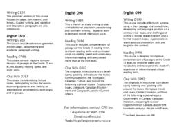 College Preparatory English / English for Academic Purposes brochure