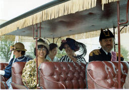 People dressed up as King Edward and others in the "Last Great Trek" ca. 1982