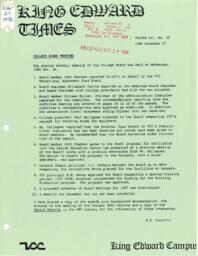 King Edward Times Volume 12, Number 35, November 27, 1986