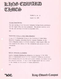 King Edward Times Volume 6, Number 19, August 15, 1980