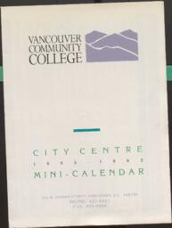 1992-1993 Vancouver Community College City Centre Campus Mini - Calendar