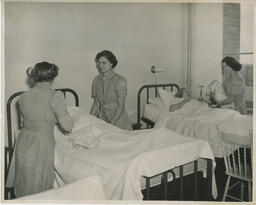 Nursing students in a maternity hospital classroom setting, ca. 1949