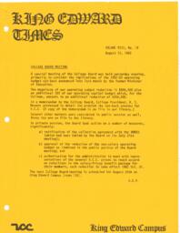 King Edward Times Volume 8, Number 19, August 12, 1982