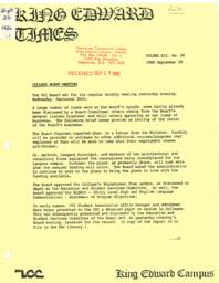 King Edward Times Volume 12, Number 26, September 25, 1986