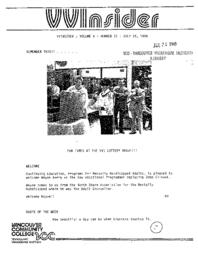 VVInsider Volume 4, Number 21, July 25, 1986