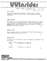 VVInsider Volume 3, Number 31, September 6, 1985