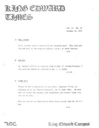 King Edward Times Volume 2, Number 12, October 24, 1975