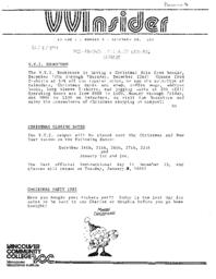 VVInsider Volume 1, Number 5, December 09, 1983