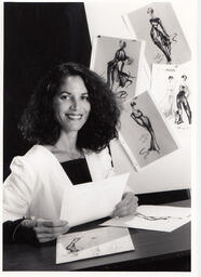 Student with Fashion Drawings