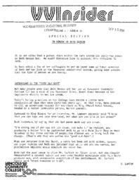 VVInsider Volume 2, Number 35, Special Edition