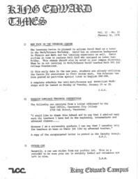 King Edward Times Volume 2, Number 22, January 16, 1976