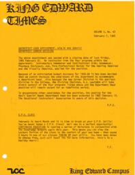 King Edward Times Volume 10, Number 42, February 7, 1985