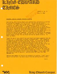 King Edward Times Volume 11, Number 14, July 11, 1985