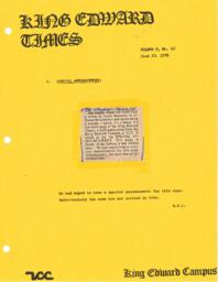 King Edward Times Volume 5, Number 12, June 23, 1978