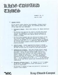King Edward Times Volume 5, Number 13, June 29, 1978