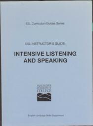ESL instructors' guide: Intensive listening and speaking