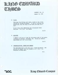 King Edward Times Volume 5, Number 19, August 18, 1978
