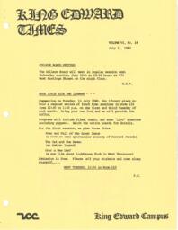 King Edward Times Volume 6, Number 14, July 11, 1980