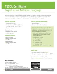 TESOL Certificate brochure