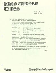 King Edward Times Volume 5, Number 21, August 31, 1978