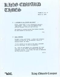 King Edward Times Volume 5, Number 47, March 23, 1979