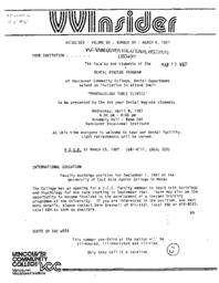 VVInsider Volume 5, Number 5, March 6, 1987
