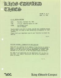 King Edward Times, Volume 9, Number 21, September 15, 1983