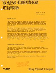 King Edward Times Volume 11, Number 40, February 6, 1986