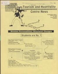 Tourism and Hospitality Centre News Fall 1989 Edition, Volume 1