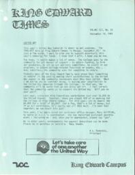 King Edward Times Volume 7, Number 23, September 18, 1981